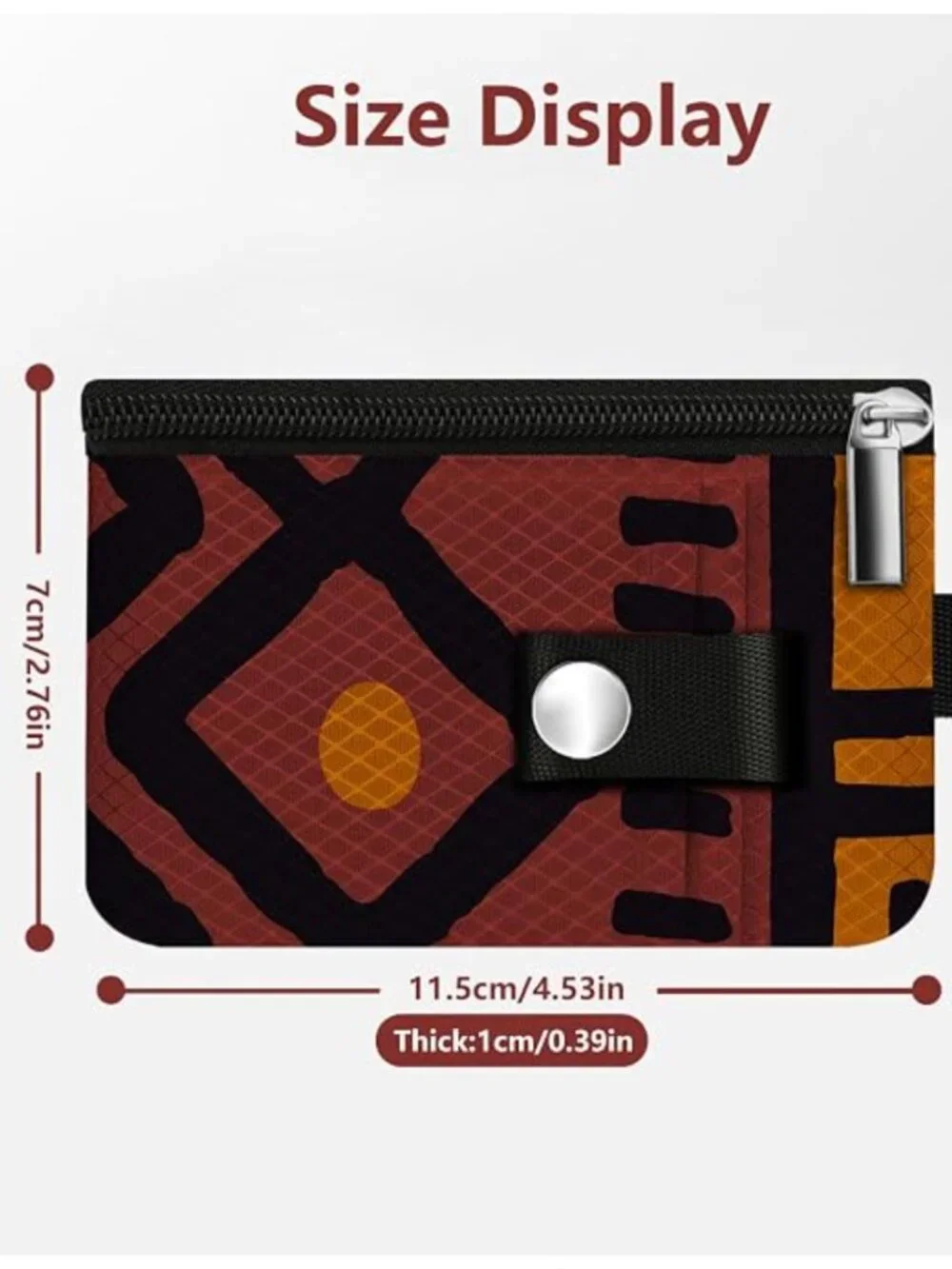 NWT Brown Wallet for Women Mini Zip Card Case with Clear ID Window